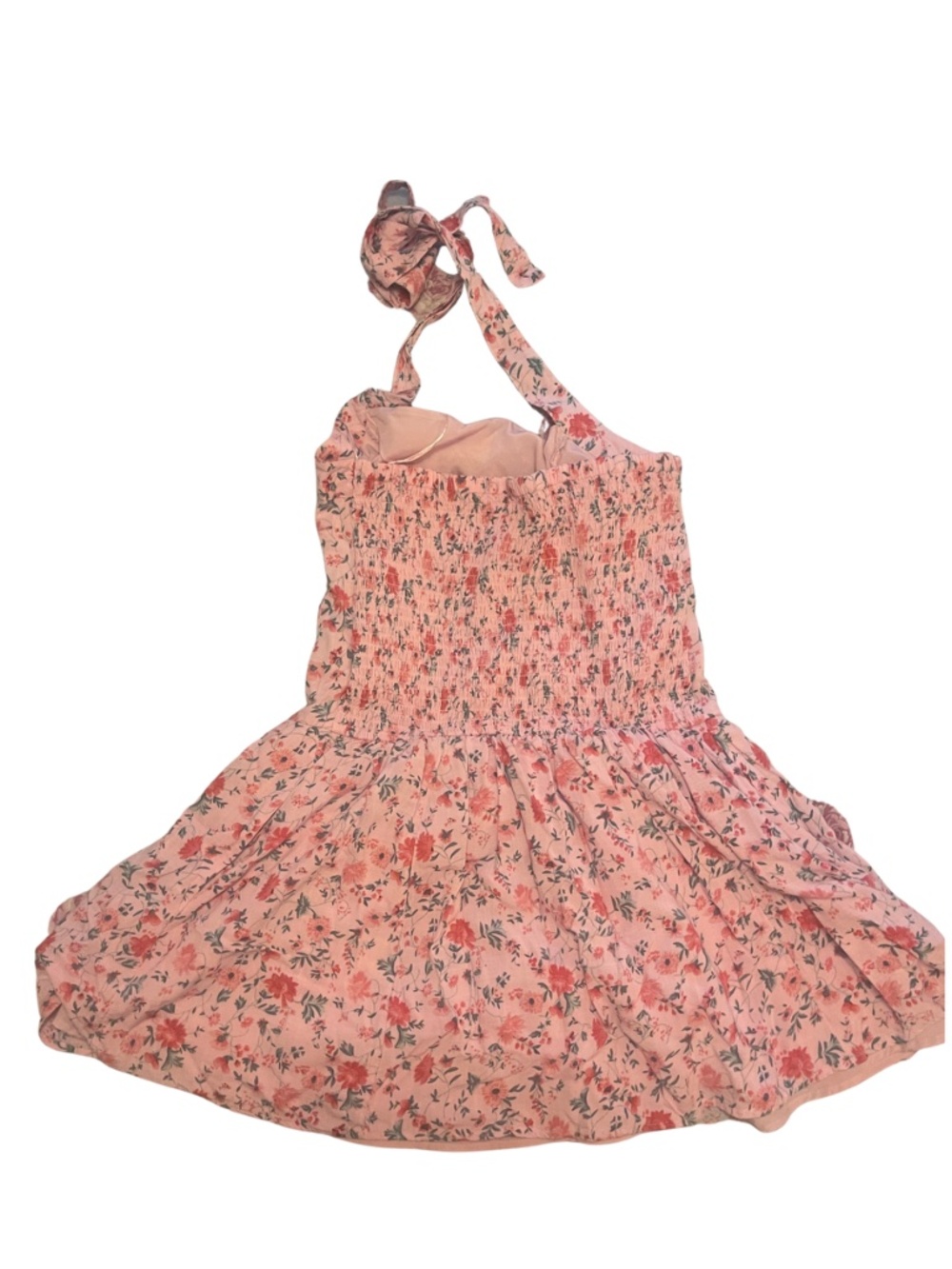 Hollister Pink Floral Drop Waist Halter Mini Dress Skort - Picture 4 of 7